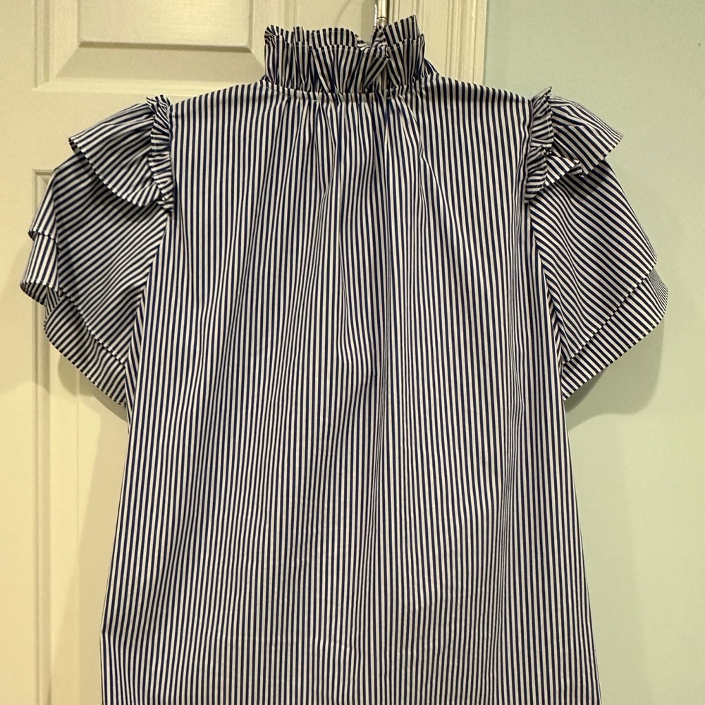 hunter bell blue stripe blouse. perfect. just cleaned S